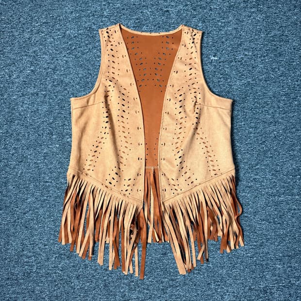 빈티지 프린지 펀칭 베스트