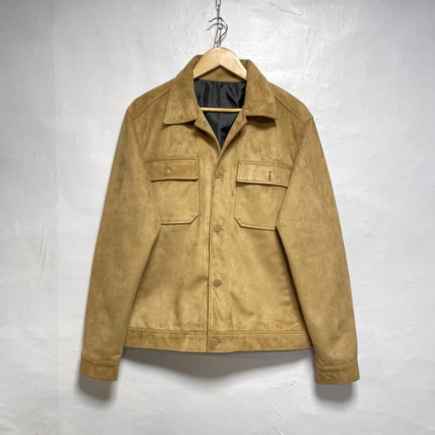 에잇세컨즈 베이지 스웨이드 트러커 재킷 XL