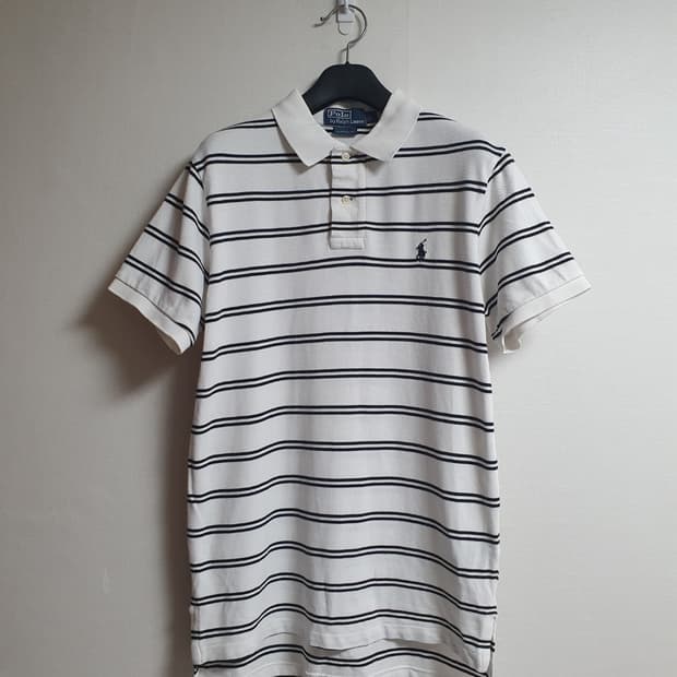 폴로랄프로렌 커스텀핏 스트라이프 반팔 카라티 L