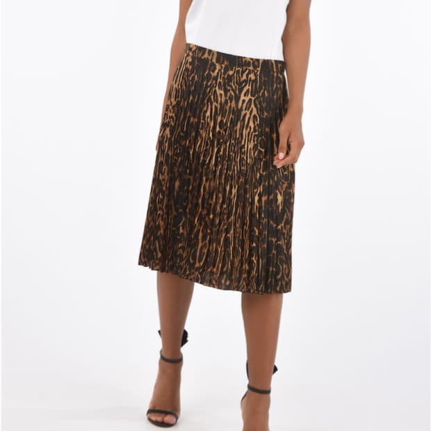 Burberry 버버리 레오파드 프린트 플리츠 스커트 38