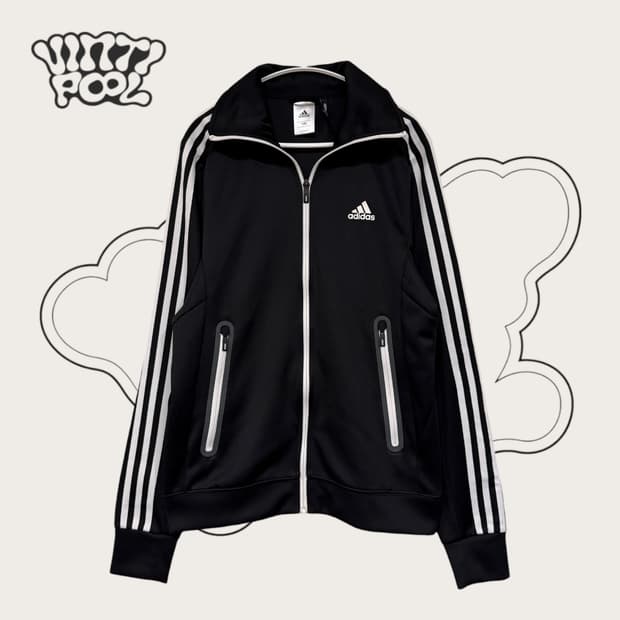 아디다스 삼선 트랙탑 블랙 져지 집업 100 (W)