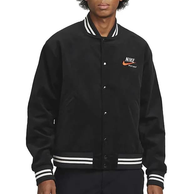 S 새제품) 체감 100 L 나이키 US NSW 봄버 바시티 자켓 간절기