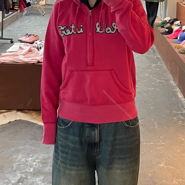 홀리스터 y2k 핫핑크 후드집업 H1792