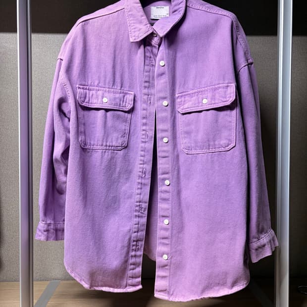 Bershka 퍼플 데님 셔츠 아우터