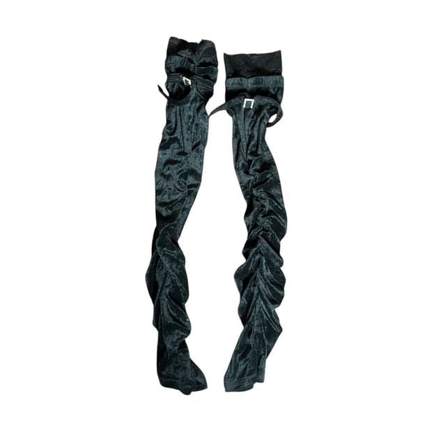 [JPN] 빈티지 고딕레이스 셔링 롱 레그워머