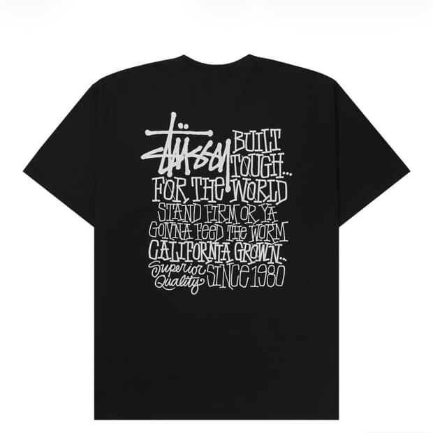 스투시 캘리포니아 그로운 피그먼트 다이드 티셔츠 블랙