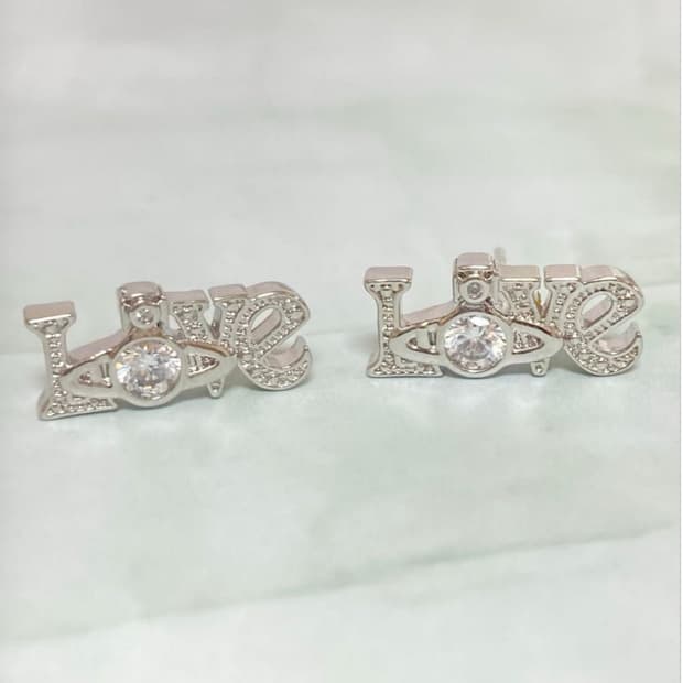 비비안 웨스트우드 아카이브 love orb 화이트 크리스탈 귀걸이