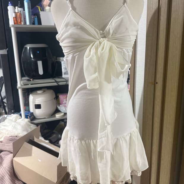 빈티지 왕리본 레이어드원피스