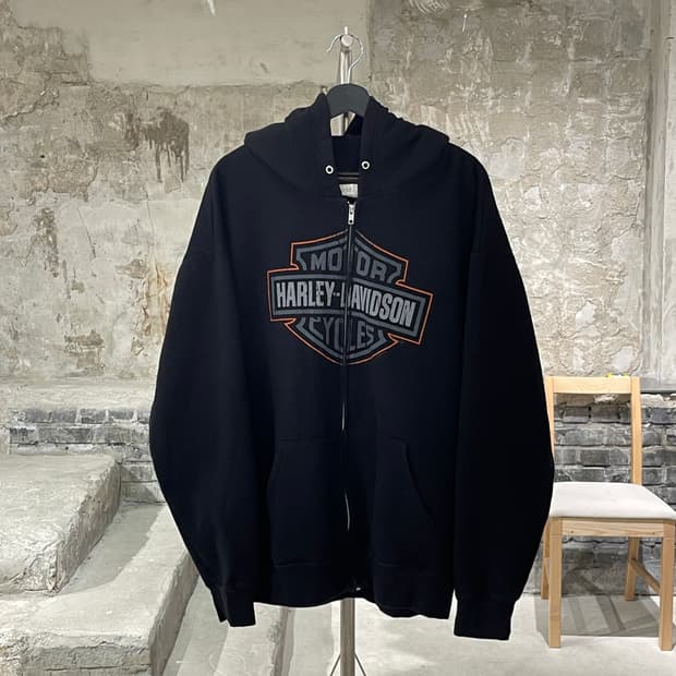 할리 데이비슨 코리아 블랙 드래곤 & 타이거 후디 집업