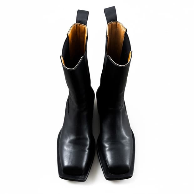 블랙 레더 첼시 부츠 235