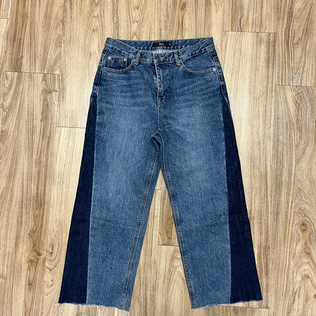 Joyce 투톤 와이드 컷오프 청바지 29