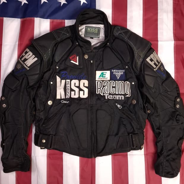 오리지날 90's 일본판 키스 KISS 레이싱 라이더자켓 