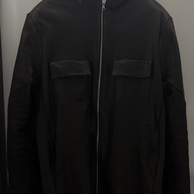 San263-1 hoodie leather jacket