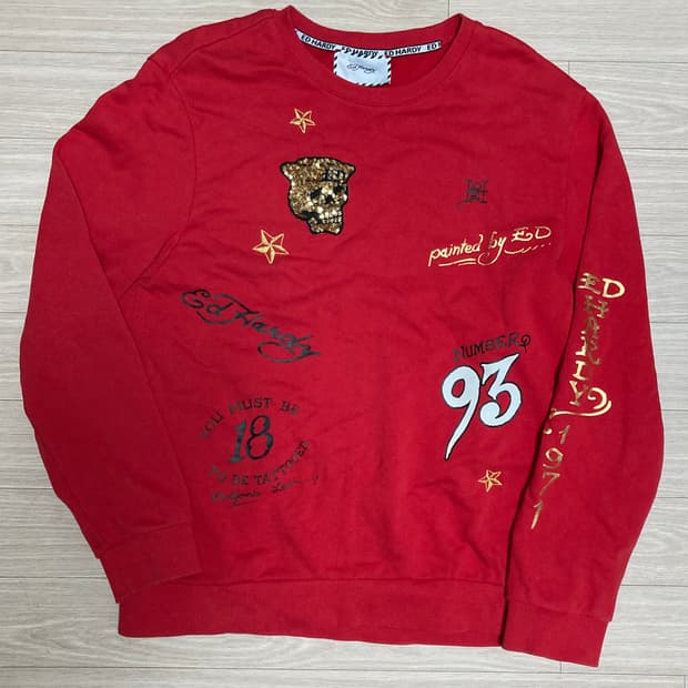 에드하디 레드 맨투맨 L