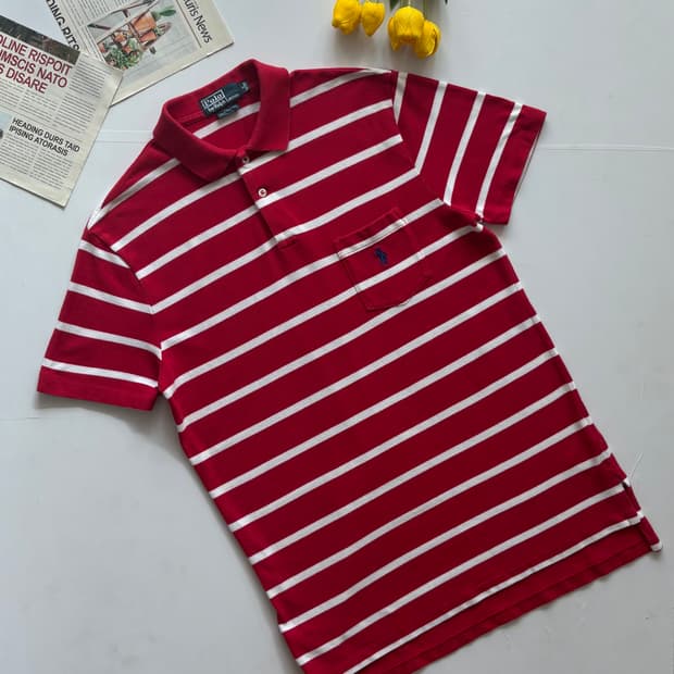 Polo 폴로랄프로렌 스트라이프 포켓 카라티 