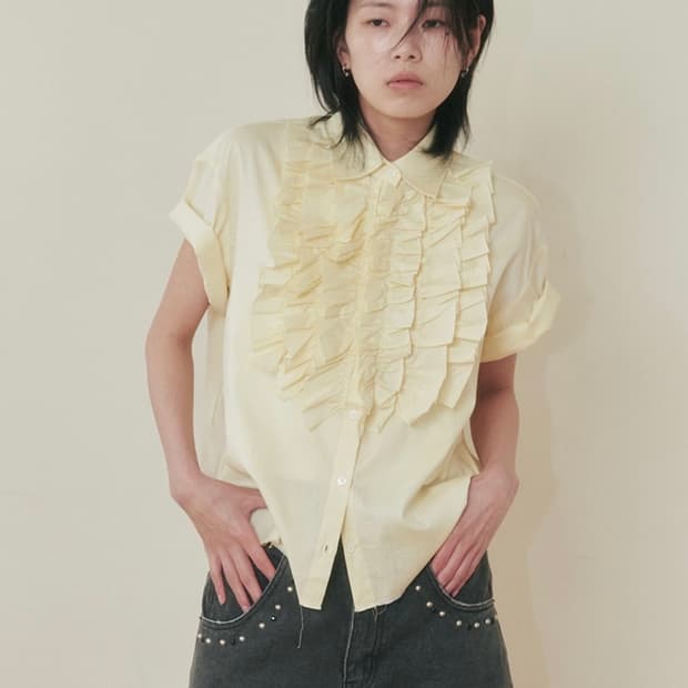 플리즈프로젝트 옥스포드 프릴 셔츠 레몬