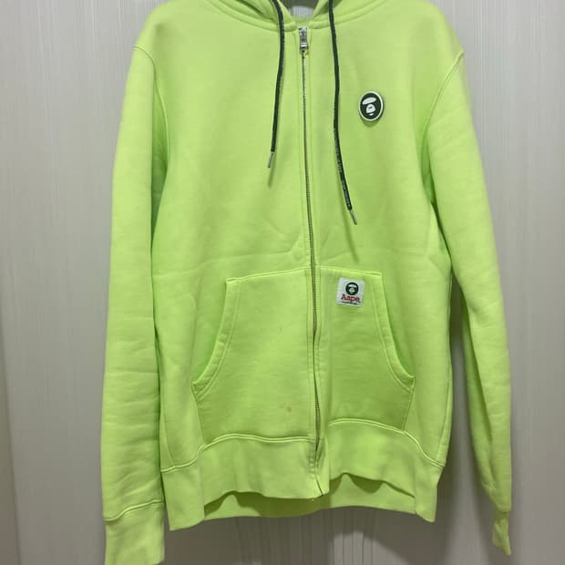 에이프(Aape) 연두 후드집업 M