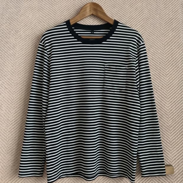 바스틱 스트라이프 포켓 롱슬리브 L