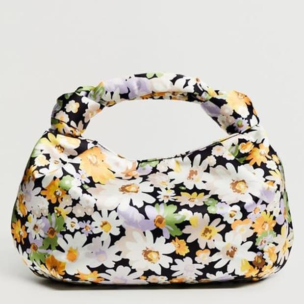 망고 mango sating bag 새틴 플로럴 백