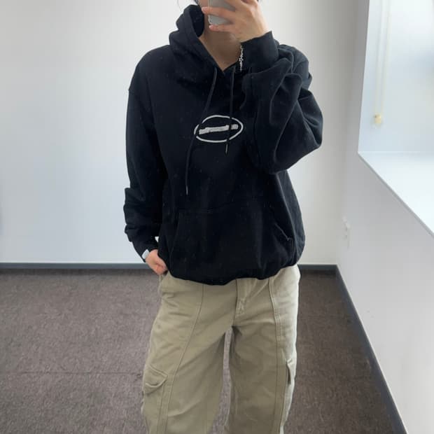 Thisisneverthat 디스이즈네버댓 스펠아웃 블랙 후드티