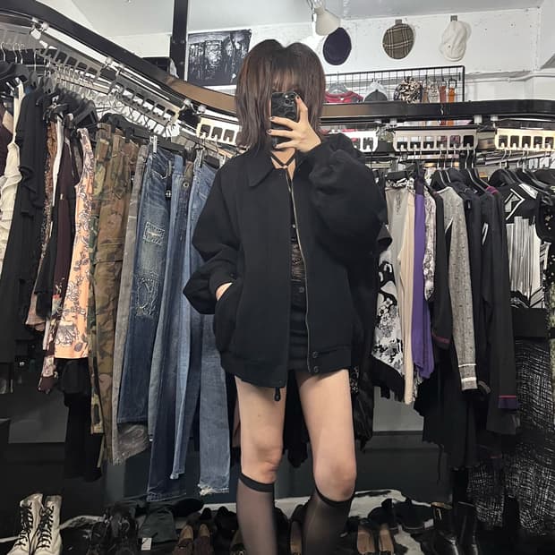 오버핏 크롭 코트