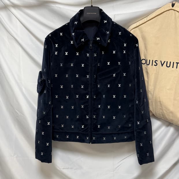 [S+급/48] 루이비통 LV 벨벳 이브닝 모노그램 블루종 자켓