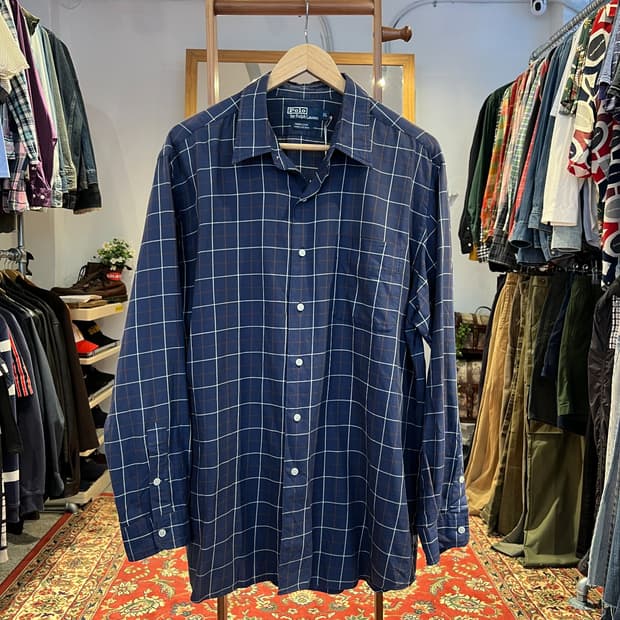 [XL] POLO RALPH LAUREN 네이비 체크셔츠