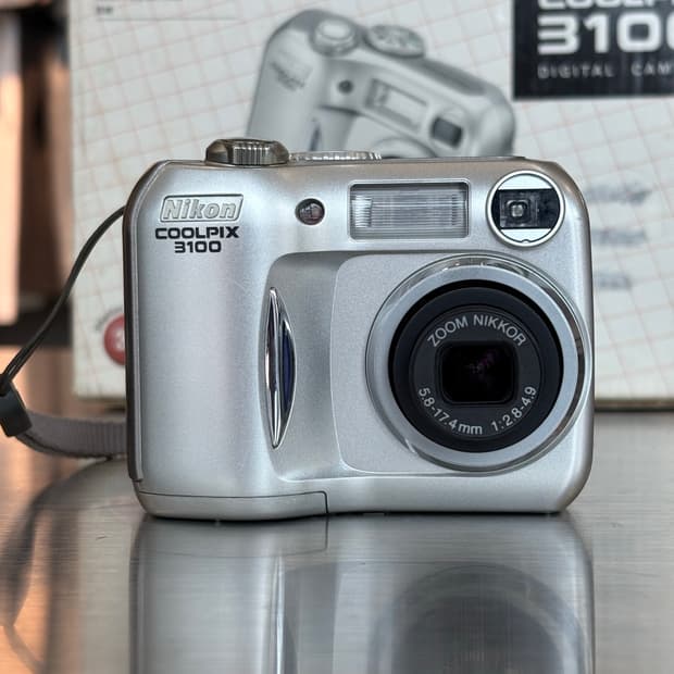 박스O/날짜표시)니콘 쿨픽스 3100 실버 빈티지디카