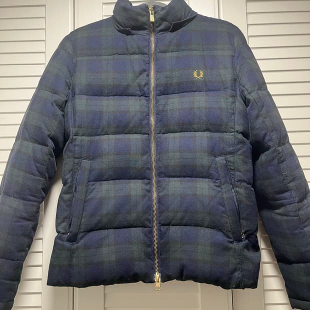 Fred Perry체크무늬 패딩 점퍼 S size