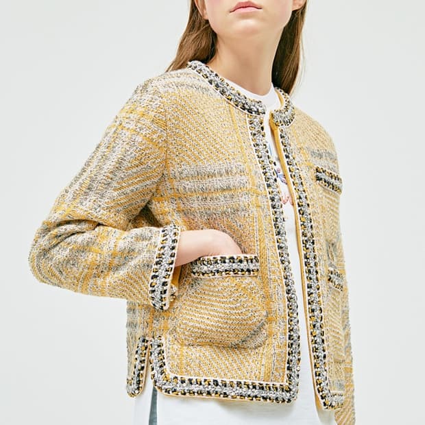 마인 MINE 펄 비즈 트위드 자켓