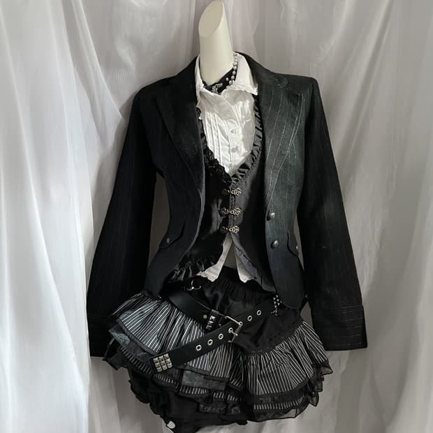 Comme caism 꼼사이즘 글리터 스트라이프 자켓