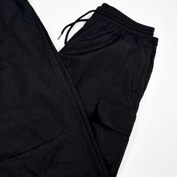 코드그라피 블랙 와이드 퍼티그 우븐팬츠 (XL)