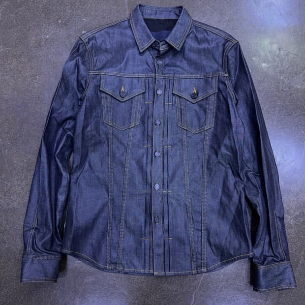 준지 청 데님자켓 셔츠 셔켓 딥인디고 48