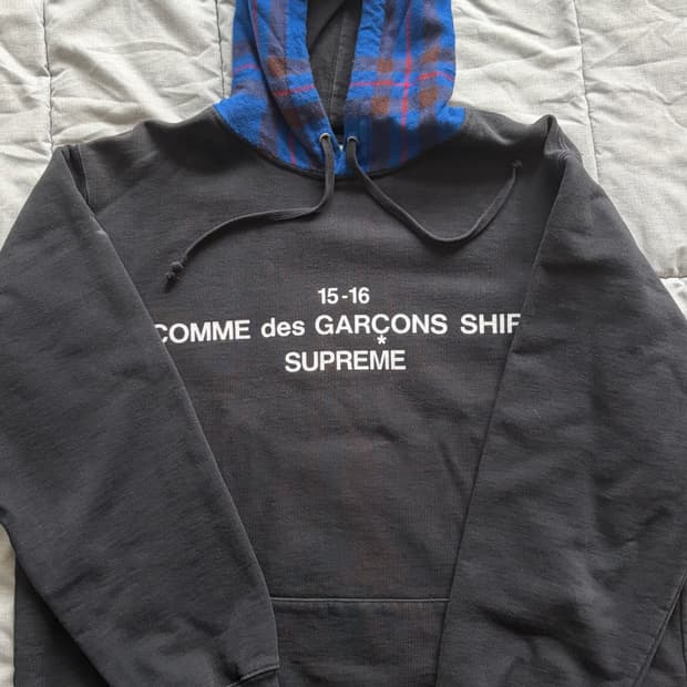 슈프림 꼼데 15-16 투톤 후드 L