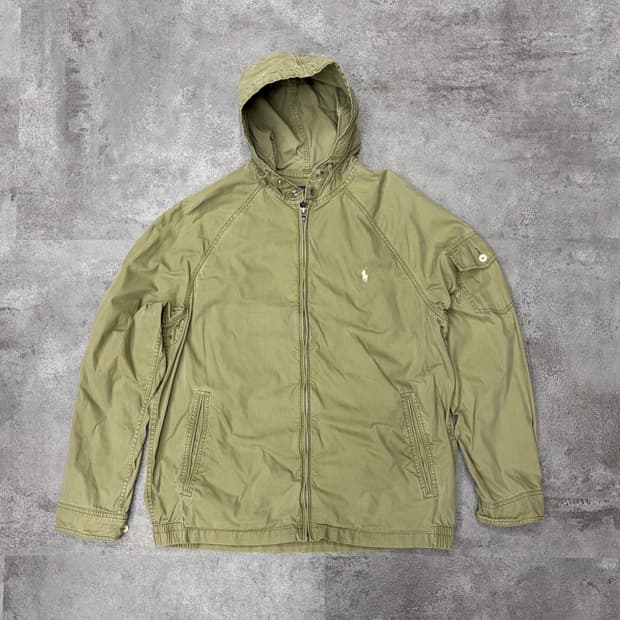 폴로 랄프로렌 후드 바람막이 카키