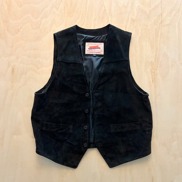 웨스턴 스타일 레더 가죽 스웨이드 조끼 베스트