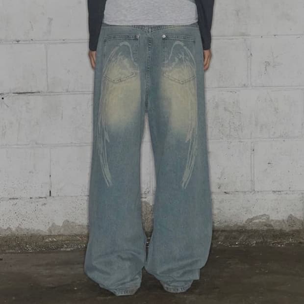 팬시클럽 엔젤 빈티지 워싱 핀턱 팬츠 (사이즈 1)