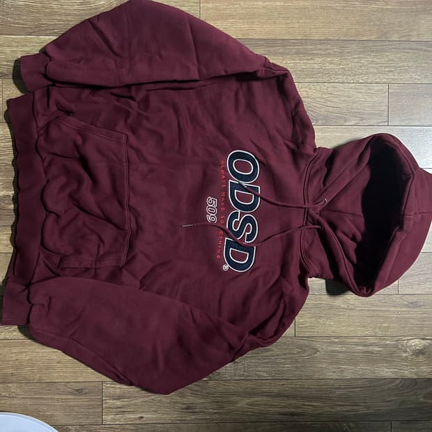 오드 스튜디오 버건디 후드티