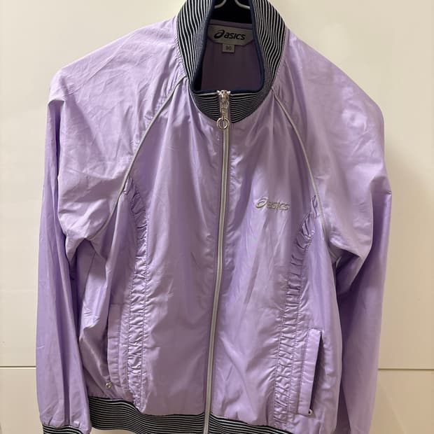 아식스 바람막이 자켓 보라