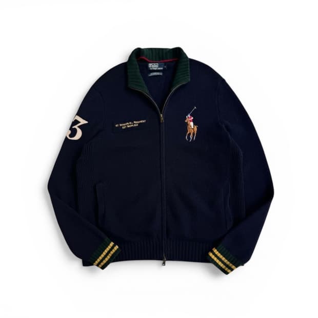 폴로 랄프로렌 니트 집업 실측 s