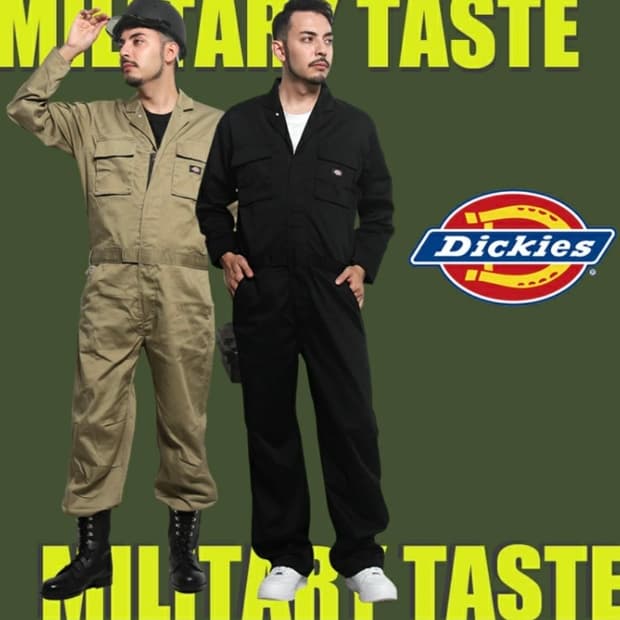 디키즈(Dickies) 밀리터리 테이스트 넉넉한 5L 오버롤 츠나기 카키