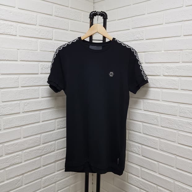 [m/95/정품] 필립플레인 블랙 반팔 티셔츠