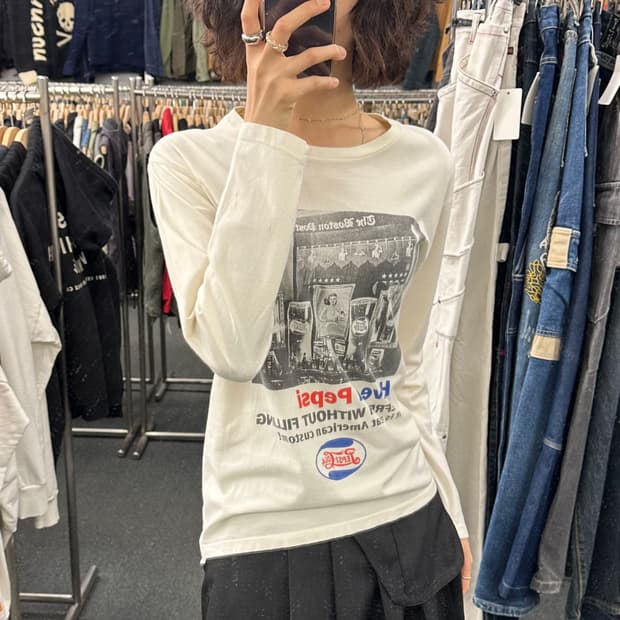 M)Pepsi Cola 빈티지 프린팅 롱슬리브