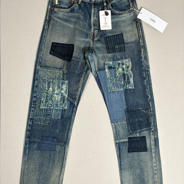 FDMTL 펀더멘탈 클래식 핏 패치워크 사시코 보로 데님 W28/L30