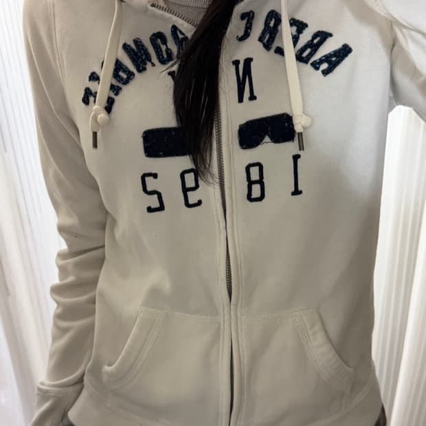 슬림핏 대장템 아베크롬비 화이트 후드집업 M