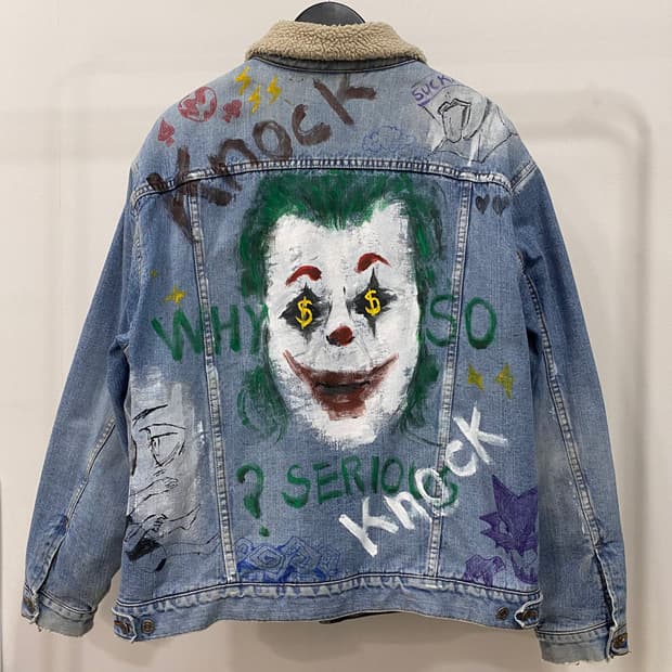 리바이스 핸드 페인팅 커스텀 쉐르파 데님 트러커 자켓
