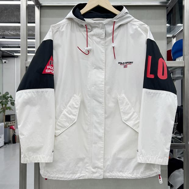 폴로 스포츠 엠브로이드 코튼쉘 후드 자켓