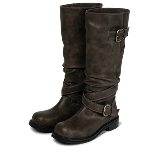 기호 버클 부츠 그레이 240