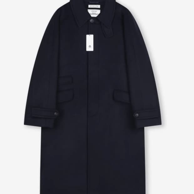 비슬로우 오버사이즈드 캐시미어 발마칸 코트 네이비