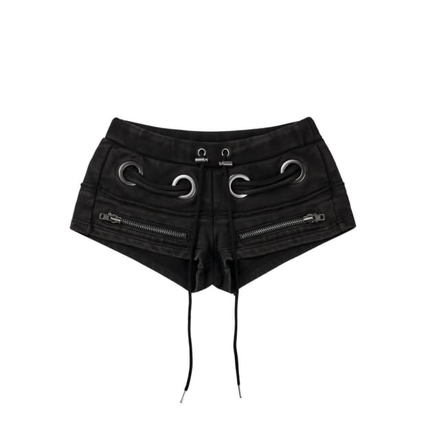 Eyelet Short Pants (Washed Black) 보니앤키예